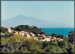 Etna Volcano and the Bay of the complex seen from the road