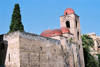 San Giovanni degli Eremiti, red domes showing elements of Arab architecture.