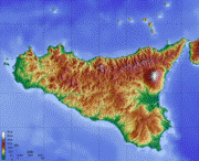 Topography of Sicily.