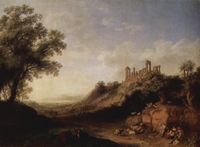Landscape with temple ruins on Sicily, Jacob Philipp Hackert, 1778